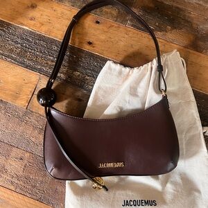 Jacquemus Le Bisou Perle Brown Beaded Shoulder Bag